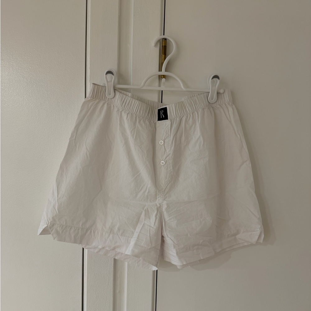 Realisation Par White High Waist Women's Shorts